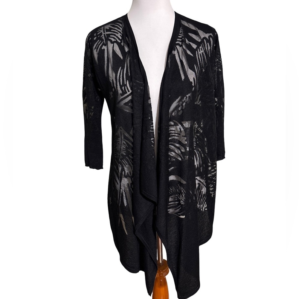Chicos Collection Black and Gray Cardigan